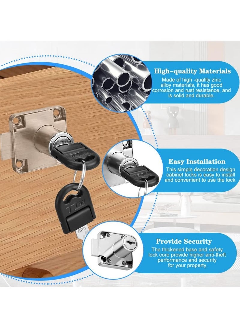 سانموجيد قفل كام قفل 32 مم، 4 قطع قفل خزانة أمان مع قفل خزانة بمفتاح قفل خزانة مختلف لخزانة الأثاث درج صندوق البريد المكتب المنزلي - Image 5