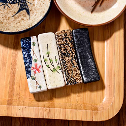 Whitenesser Japanese Style 4 Pcs Ceramic Chopstick Stand Rest Tableware Kitchen Tools for Hotel Restaurant Family - Image 2