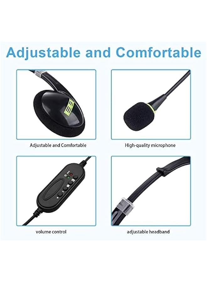 USB Headset with Microphone,Noise Cancelling  Audio Controls, Stereo PC Headphone for Business Skype Call Center Office Computer, Clearer Voice, Super Light, Ultra Comfort