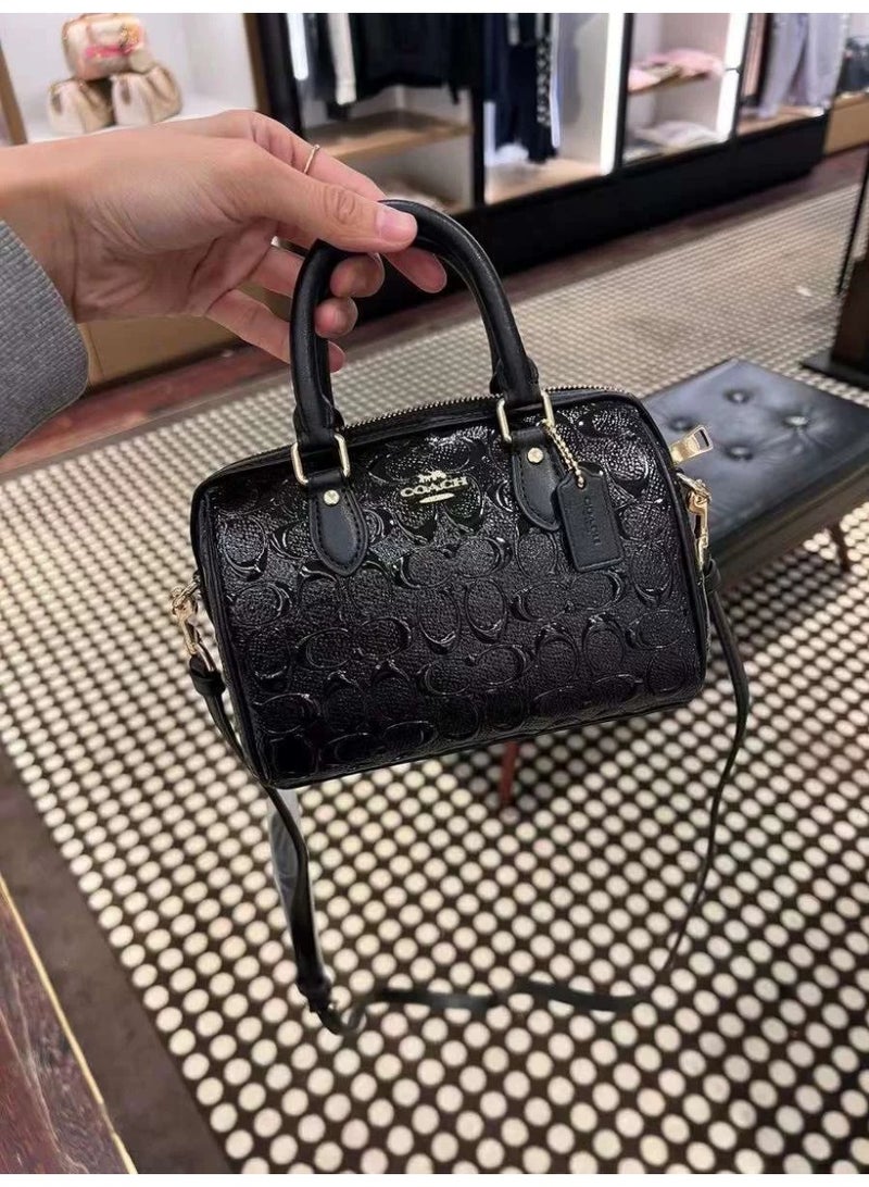 coachoutlet Coach Mini Boston Bag is a handbag, women's shoulder bag, crossbody bag, briefcase, clutch, and evening bag, as well as a shopping tote bag. For all occasions including work, travel, parties, and gift-giving. - Image 3