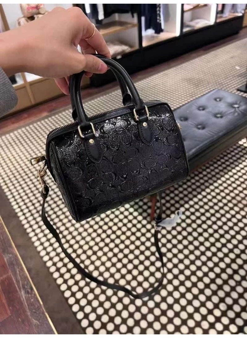coachoutlet Coach Mini Boston Bag is a handbag, women's shoulder bag, crossbody bag, briefcase, clutch, and evening bag, as well as a shopping tote bag. For all occasions including work, travel, parties, and gift-giving. - Image 5
