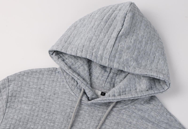 Keasmto Mens Hoodies Pullover Plaid Sweatshirts Hooded Drawstring Long Sleeve Casual Hoodie with Pockets ZH Light Grey S - Image 2