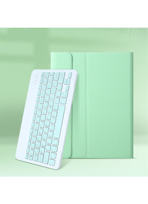 A8 Bluetooth Keyboard Case For Ipad Pro 11 Pen Slot Leather Protective Cover For Digital Computer/tablet-Color:Green-leather Case + Keyboard-Applicable Model:iPadmini2/3/4/5(7.9 Inches)