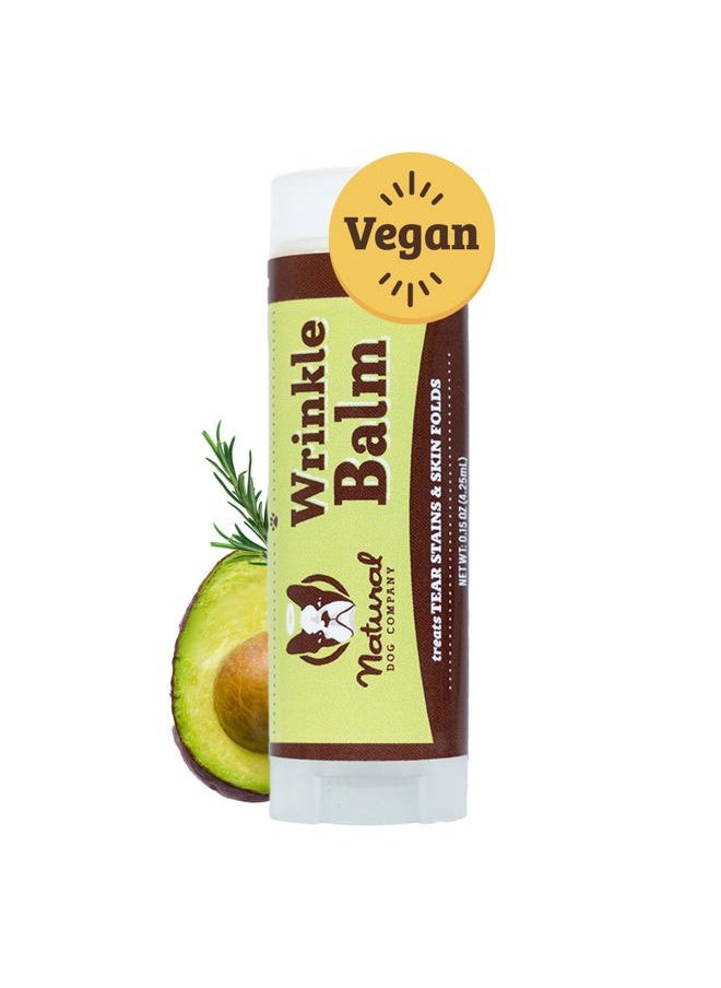 Natural Dog Company - Wrinkle Balm for Dog Wrinkles (0.15 oz) All-Natural, Lick-Safe Dog Lotion for Dry Itchy Skin, French Bulldog Skin Care, Moisturizes & Cleans Wrinkle Folds, Plant-Based, Made in USA - Image 1