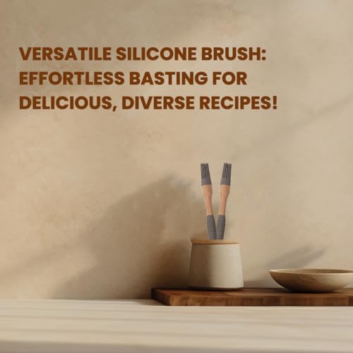 Sabichi Silicone Round Brush | Versatile Tool Created for Cooking, Baking, Basting, Grilling and BBQ | Natural Bamboo Handle | Ideal for Glazing and Coating (Round) - Image 3