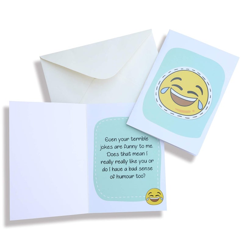 Oye Happy - Emoji Cards -5 Cute Greeting Cards for Boyfriend/Girlfriend/Husband/Wife to Gift on Birthday/Anniversary - Image 4