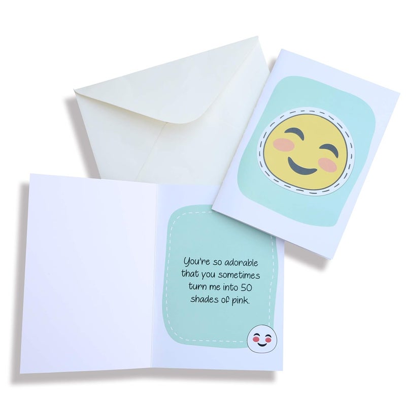 Oye Happy - Emoji Cards -5 Cute Greeting Cards for Boyfriend/Girlfriend/Husband/Wife to Gift on Birthday/Anniversary - Image 2