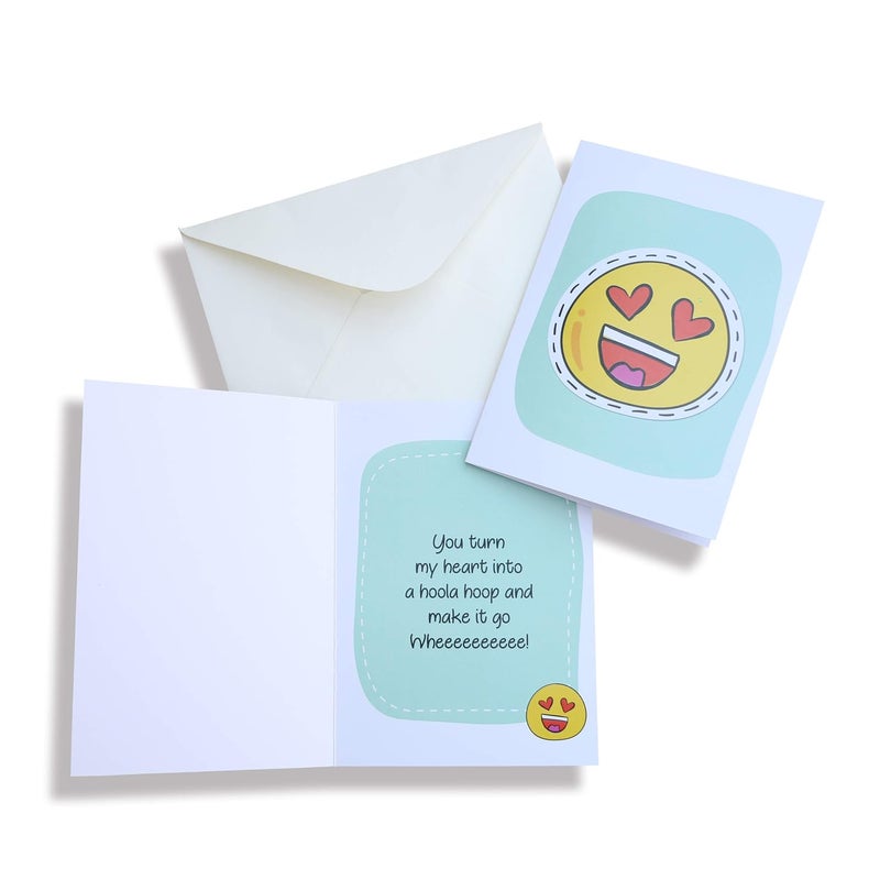 Oye Happy - Emoji Cards -5 Cute Greeting Cards for Boyfriend/Girlfriend/Husband/Wife to Gift on Birthday/Anniversary - Image 3