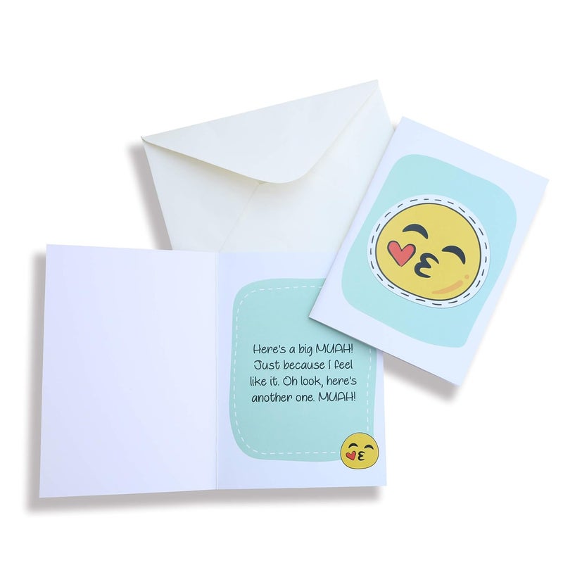 Oye Happy - Emoji Cards -5 Cute Greeting Cards for Boyfriend/Girlfriend/Husband/Wife to Gift on Birthday/Anniversary - Image 5