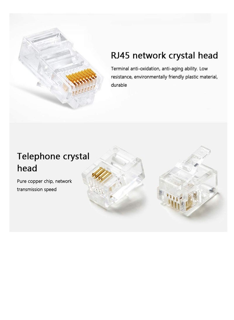 RJ45 Crimping Tool Kit for RJ11/RJ12/CAT5/CAT6/Cat5e, Professional Computer Maintenance Lan Cable Tester Network Repair Tool SetÔºåWire Crimper Wire Connector Stripper Cutter - Image 3