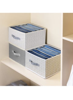 Y&D Wardrobe Clothes Organizer, 2 Pack Foldable Jeans Drawer Closet Organizer with Handles, Organizers and Storage for Clothes, Jeans, Sweater, Grey  - Image 4