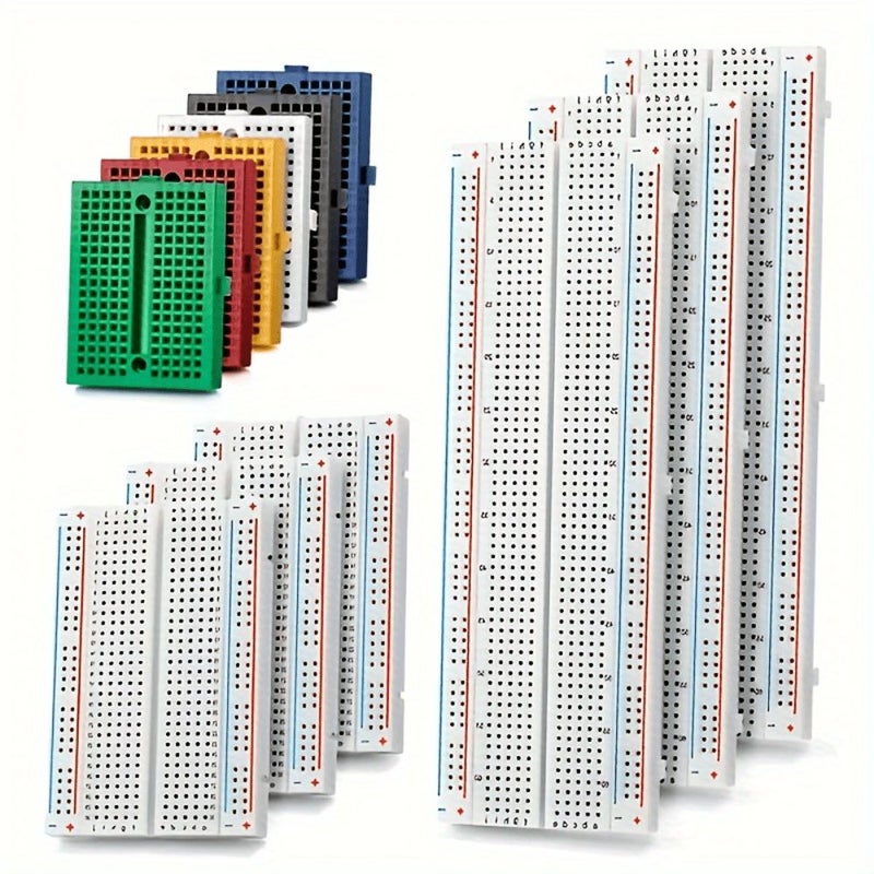 لون متعدد من أطقم لوحات التجارب 830 400 170 نقطة MB 102 مناسبة لـ Raspberry Pi ESP32 STM32 تصميم الدوائر والنماذج الأولية لصنع سيارات ذكية روبوتية لمشاريع الهواة الطلابية 3 قطع لوح تجارب 400 ثقب - Image 1