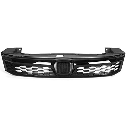 HECASA Front Grille Compatible with 2012 Honda Civic 4 Door Sedan JDM Style Replacement for HO1200206 71121TR0A01 Bumper Grill PlasticABS Black - Image 1