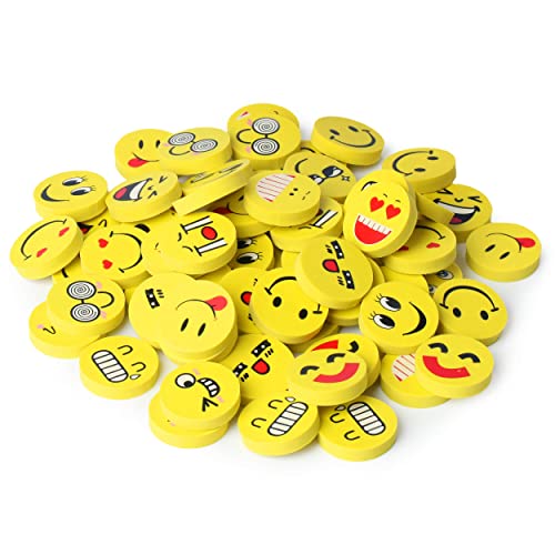 Mr. Pen Mr Pen Mini Erasers Bulk for Kids 64 Pack 1 Inch Diameter Small Fun Smiley Round Eraser for Classroom Rewards Fillers Goodie Bag Stuffers Party Favors - Image 1