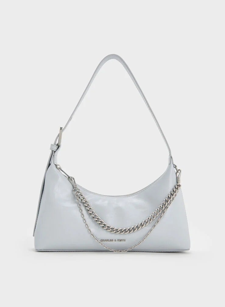 Charles & Keith Atwood Chain-Embellished Shoulder Bag - Image 1
