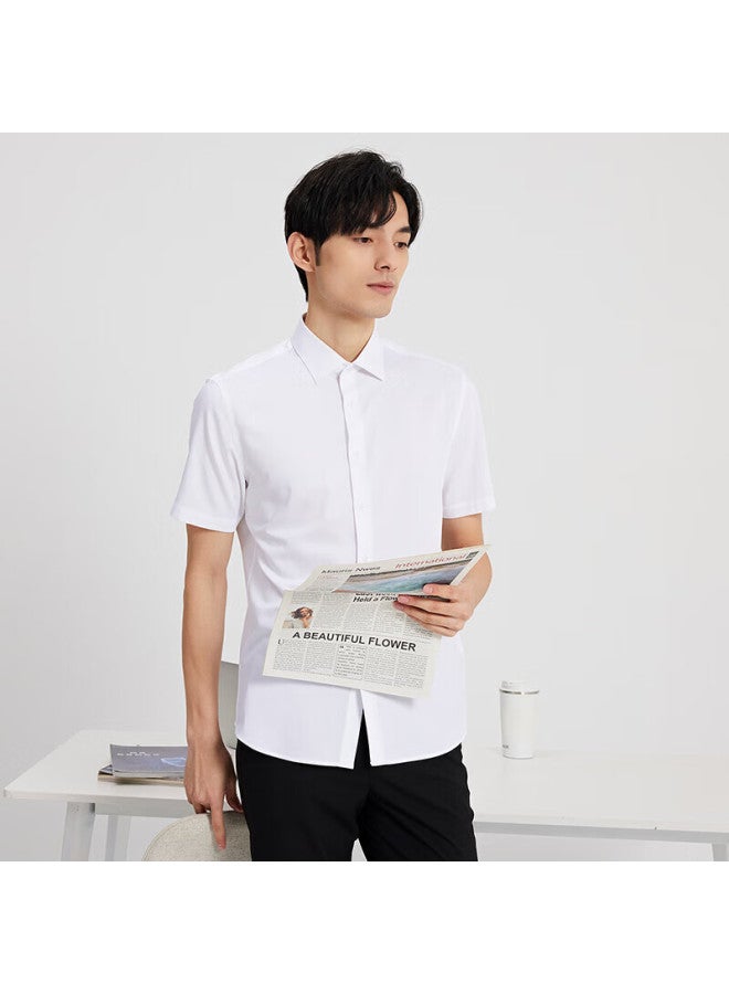 TRIES (Tries) [Bamboo Fiber] Men'S Short-Sleeve Shirt, Summer Professional Business Solid Color Shirt, Cool And Smooth, Breathable - Image 5