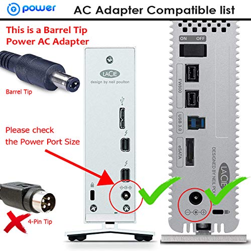 T POWER 12V Ac Dc Adapter Charger for LaCie 2Big 4Big 5Big LaCinema Hard Drive HDD 712430 712430U 712430 712430 712430 713710 ACD048A-12 12430U 713710 713710 713710 Power Supply - Image 4