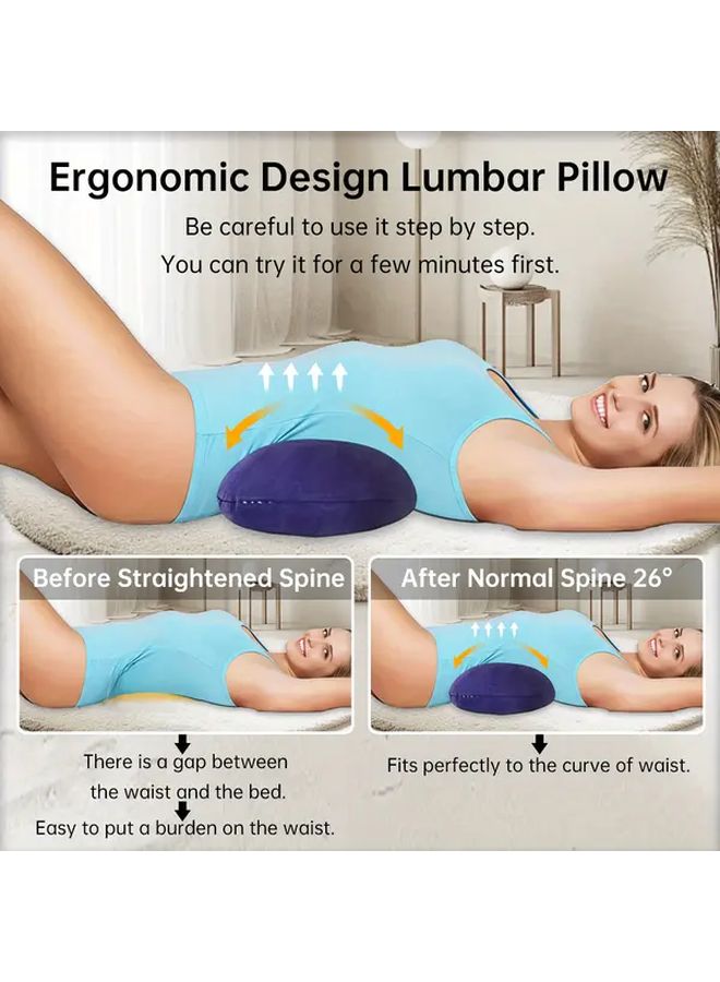 Inflatable Soft Lumbar Support Pillow With Memory Foam Waist Design For Back Pain Relief Portable Back Pillow For Side Sleepers Car Travel Bed And Sofa Use Lightweight Waist Cushion 1pc - Image 2