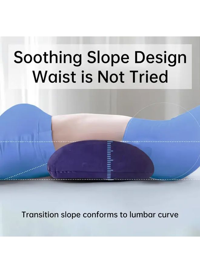 Inflatable Soft Lumbar Support Pillow With Memory Foam Waist Design For Back Pain Relief Portable Back Pillow For Side Sleepers Car Travel Bed And Sofa Use Lightweight Waist Cushion 1pc - Image 3