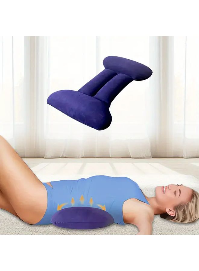 Inflatable Soft Lumbar Support Pillow With Memory Foam Waist Design For Back Pain Relief Portable Back Pillow For Side Sleepers Car Travel Bed And Sofa Use Lightweight Waist Cushion 1pc - Image 1