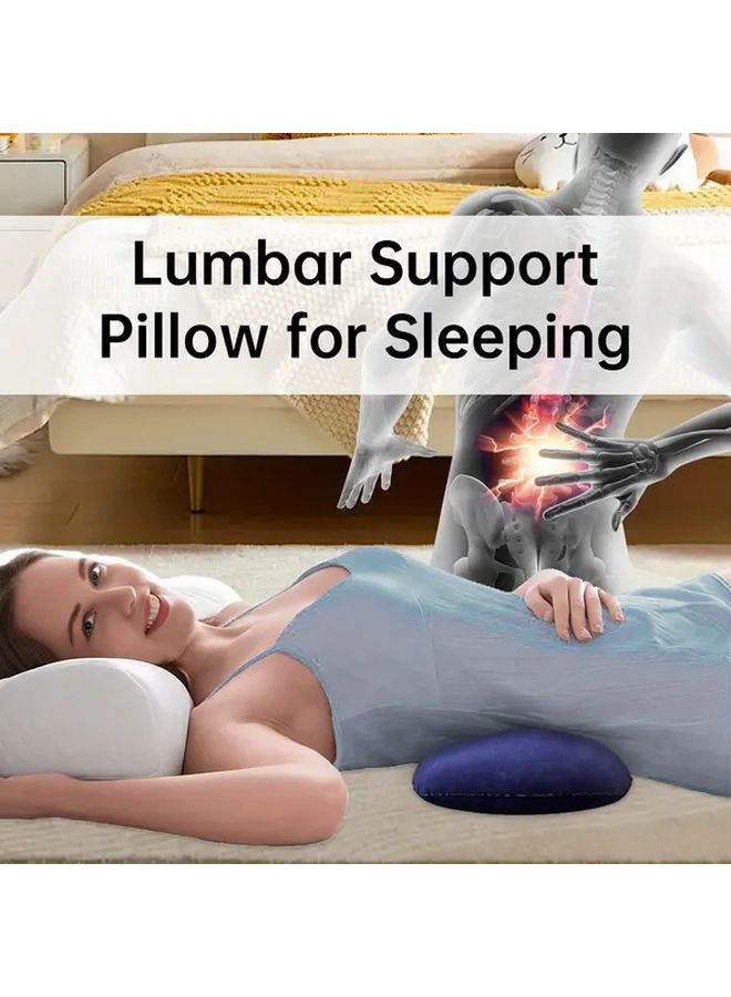 Inflatable Soft Lumbar Support Pillow With Memory Foam Waist Design For Back Pain Relief Portable Back Pillow For Side Sleepers Car Travel Bed And Sofa Use Lightweight Waist Cushion 1pc - Image 5