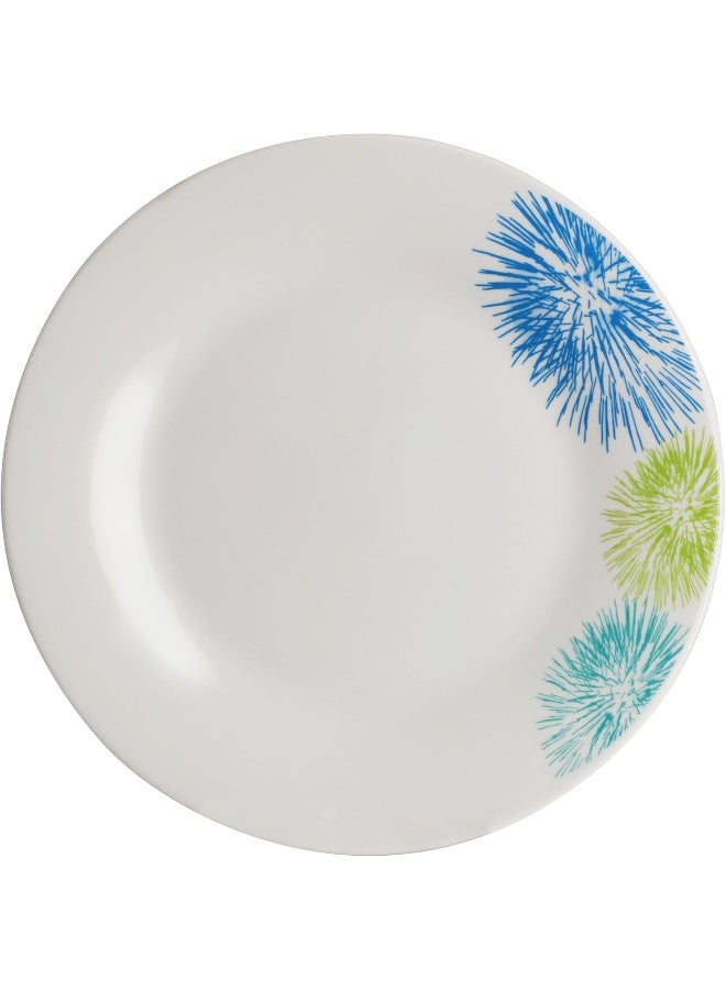 Gibson Home Blue Meadow 12 Piece Fine Ceramic Dinnerware Set in White with Colored Accents - Image 3
