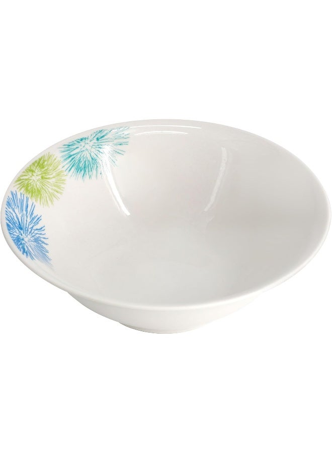 Gibson Home Blue Meadow 12 Piece Fine Ceramic Dinnerware Set in White with Colored Accents - Image 4