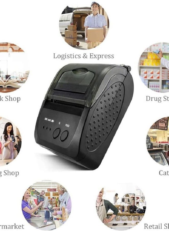 NETUM 58mm Portable Thermal Receipt Printer with Bluetooth 4.0 and USB, Mini Receipt Printer Support ESC/POS for Android/Windows (Strap Included) - Image 2