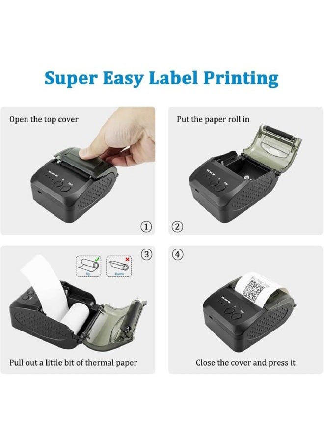 NETUM 58mm Portable Thermal Receipt Printer with Bluetooth 4.0 and USB, Mini Receipt Printer Support ESC/POS for Android/Windows (Strap Included) - Image 4