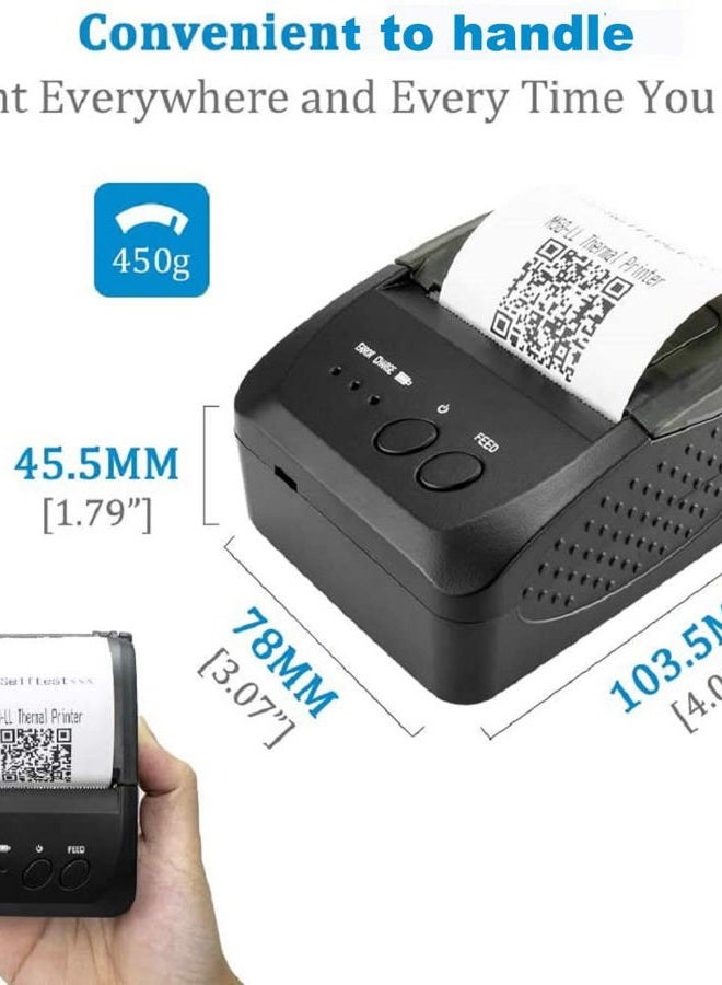 NETUM 58mm Portable Thermal Receipt Printer with Bluetooth 4.0 and USB, Mini Receipt Printer Support ESC/POS for Android/Windows (Strap Included) - Image 5