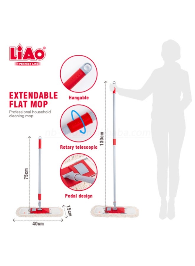 LIAO A130012 Cotton Mop Pack of 3 – 40 cm Heavy-Duty Cotton Mop Head with Durable Handle, Super Absorbent for Floor Cleaning, Ideal for Tiles, Hardwood, Laminate, Vinyl, Home & Office Use - Image 3