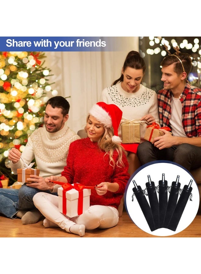 100 Pieces Velvet Pen Pouch Black Drawstring Pen Bag Black Pencil Case Pen Bag Soft Single Pen Sleeve Holder Home Decor Products for Student Adult Gifts School Office Business Supplies (100 Pieces) - Image 5