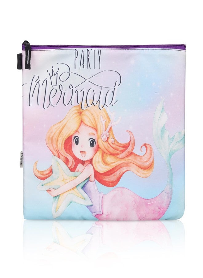 ECHO BOOMERS New Twin Mermaid Printed Combo Folder Set Jr. | A4 & Mini Water-Resistant Folders | Cushioned, Padded, Stylish & Washable | Perfect for Documents, Gadgets, Art Supplies, Travel & Kids Accessories - Image 2