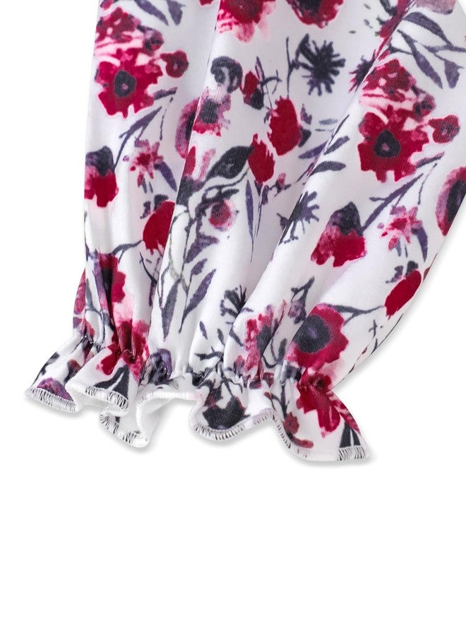 Perdeca Toddler Girl Fall Outfits Floral Square Neck Shirts Flared Jeans Toddler Girl Clothes 2T 3T - Image 5