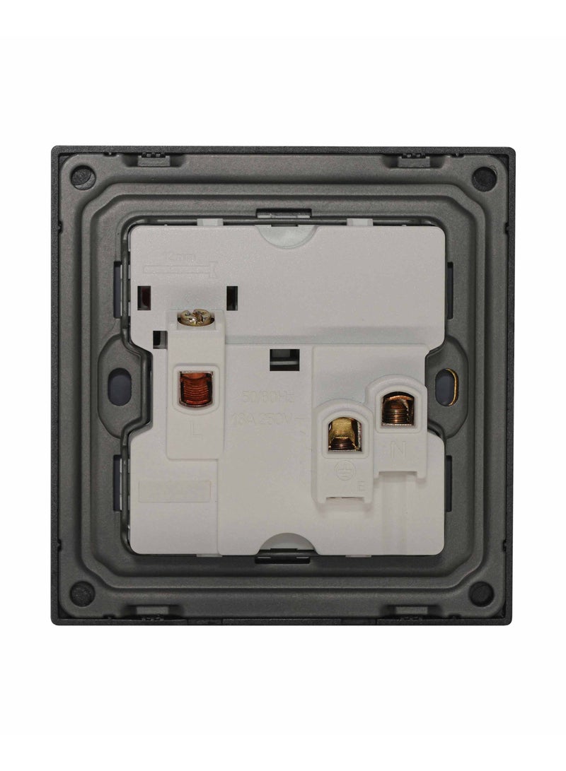 Donmarco Single MF Socket 13A – Ultra Thin Glass, Stylish and Durable, Fire-Resistant Electric Outlet, 15-Year Warranty, Multi-Function Socket (Grey) |Wall Socket Power Outlet  - Image 4