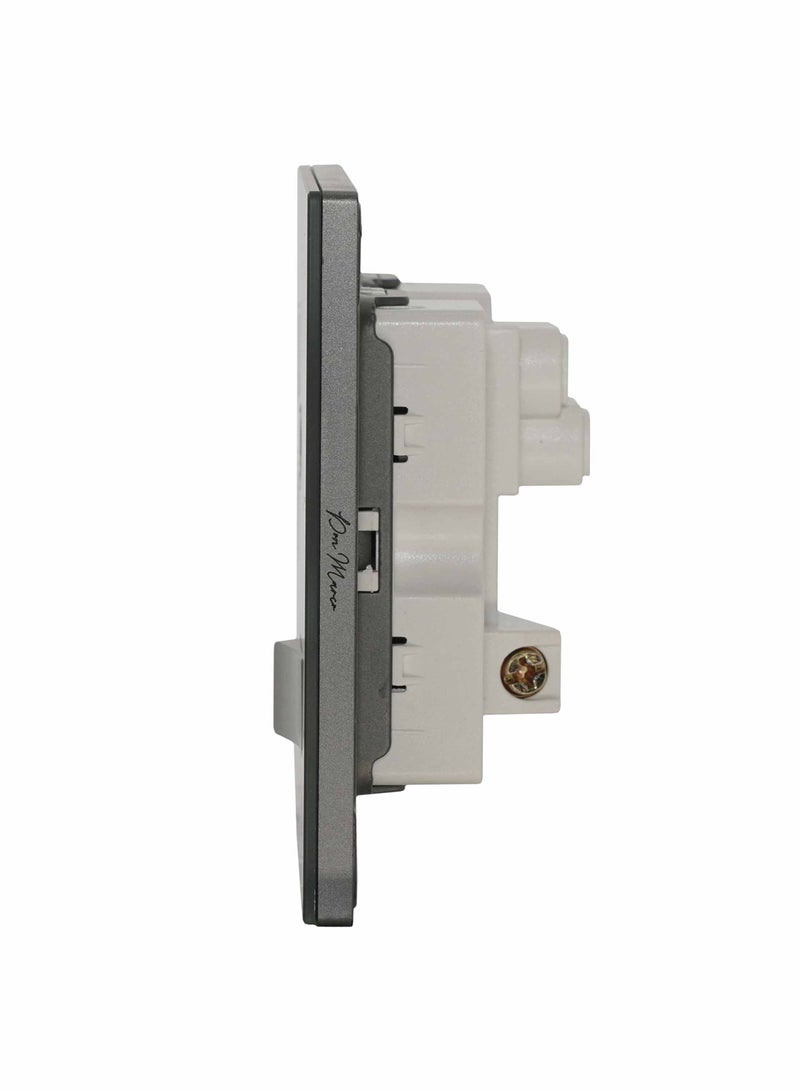 Donmarco Single MF Socket 13A – Ultra Thin Glass, Stylish and Durable, Fire-Resistant Electric Outlet, 15-Year Warranty, Multi-Function Socket (Grey) |Wall Socket Power Outlet  - Image 3
