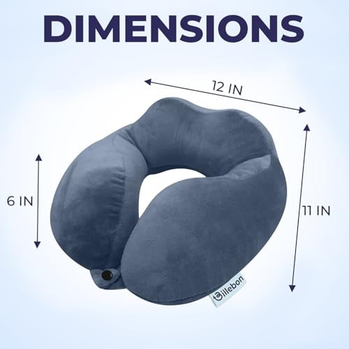 Billebon Premium Fiber Filled Neck Pillow, Aeroplane Travel Pillow Neck Adjustable 360 Degree Support Headrest Neck Support Comfortable Pillow with Eye Mask - Image 2