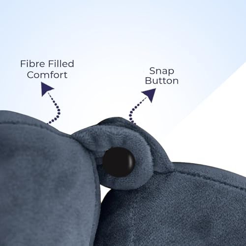 Billebon Premium Fiber Filled Neck Pillow, Aeroplane Travel Pillow Neck Adjustable 360 Degree Support Headrest Neck Support Comfortable Pillow with Eye Mask - Image 3