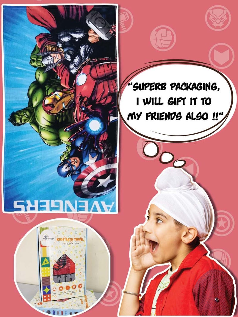 Athom Trendz Athom Living Marvel Group 350 GSM 100% Cotton Kids Bath Towel 60x120 cm - Image 4