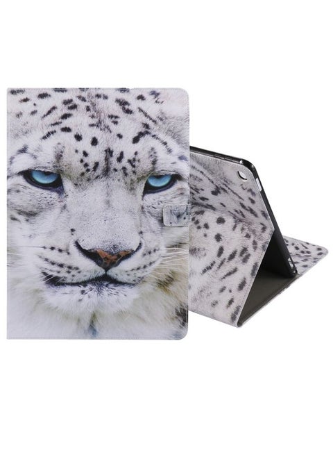 Case Cover For iPad Pro 12.9 2018 Colored Drawing Pattern Horizontal Flip PU Leather Case with Holder & Card Slots & Wallet & Sleep / Wake-up Function White Panther