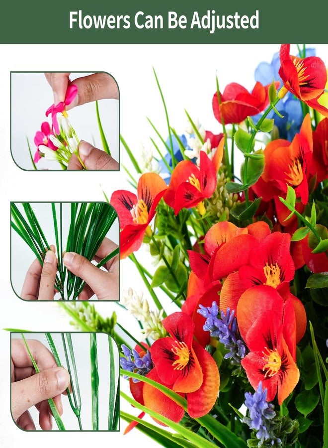 trytuny Artificial Flowers for Outdoor, 18 Bundle UV Resistant Fake Plants, Realistic Faux Silk Flowers for Outside Indoor Porch Patio Window Box Planter Home Decor - Image 2