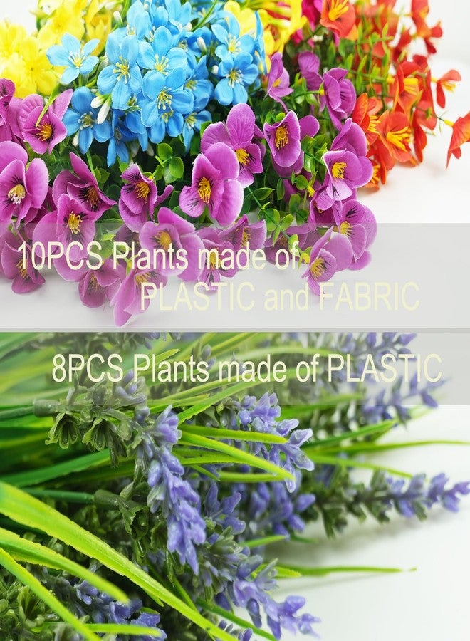 trytuny Artificial Flowers for Outdoor, 18 Bundle UV Resistant Fake Plants, Realistic Faux Silk Flowers for Outside Indoor Porch Patio Window Box Planter Home Decor - Image 4