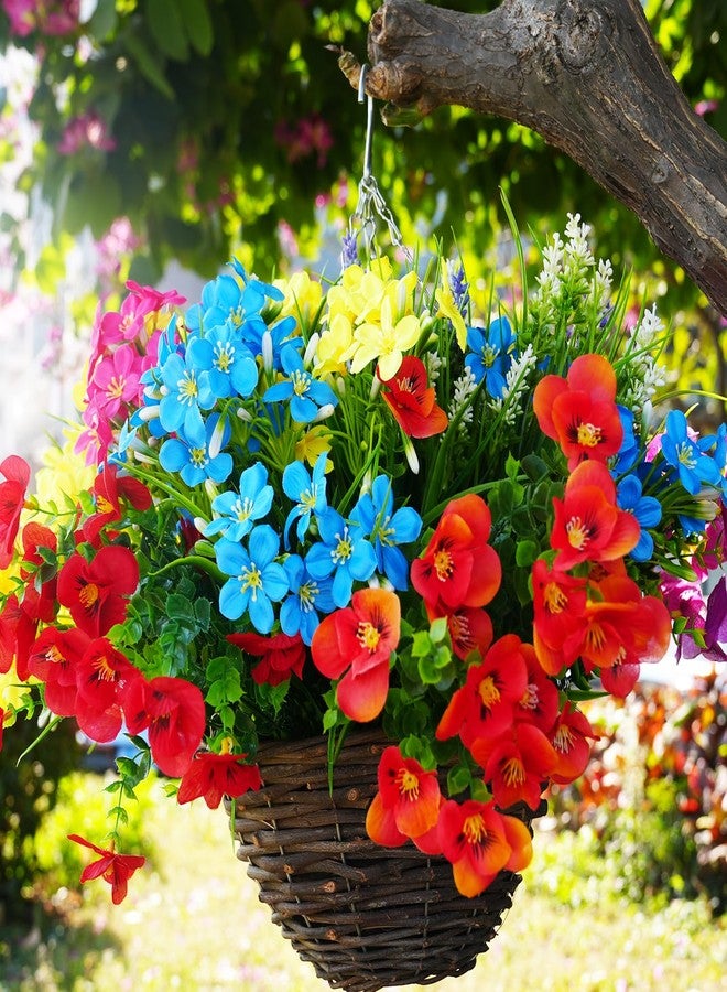 trytuny Artificial Flowers for Outdoor, 18 Bundle UV Resistant Fake Plants, Realistic Faux Silk Flowers for Outside Indoor Porch Patio Window Box Planter Home Decor - Image 5