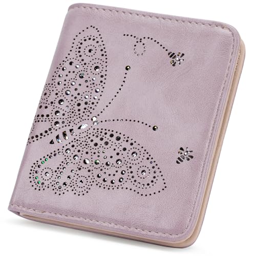 KITEVIUN Small RFID Wallet Women Ultra Thin Slim Womens Wallet Mini Compact Bifold Pocket Ladies Wallets for Women Purple - Image 1