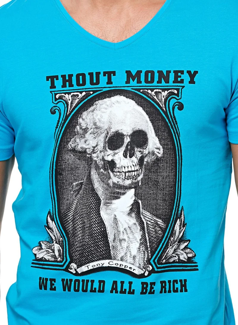 Fifteen Minutes Printed Skull TShirt