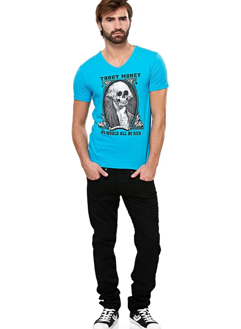Fifteen Minutes Printed Skull TShirt
