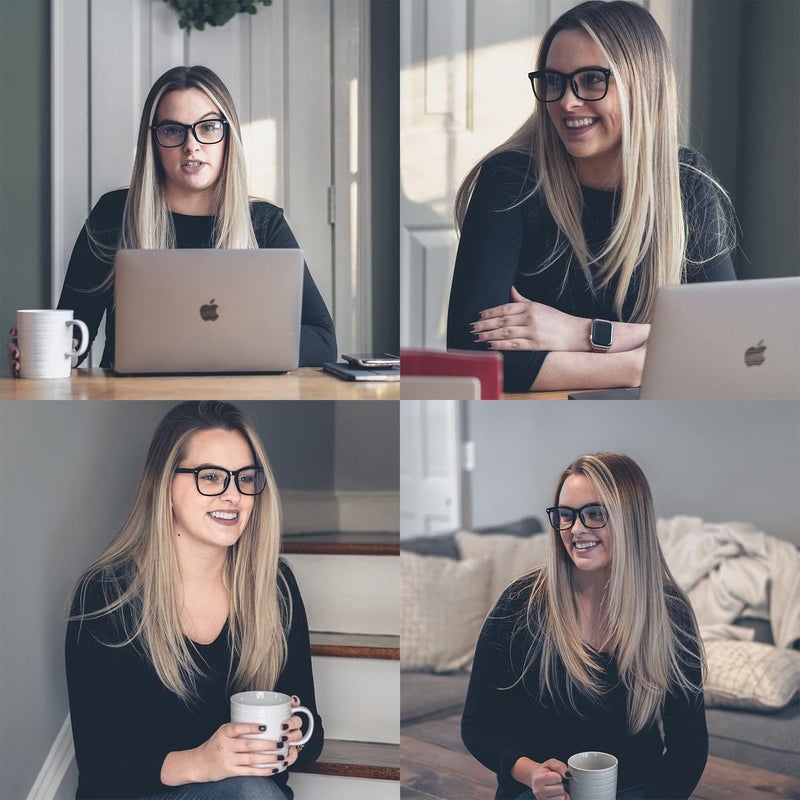EYLRIM نظارات ذات إطار مربع وعدسات شفافة، بدون وصفة طبية - Image 3