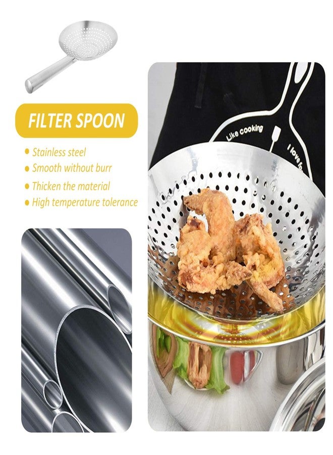 YARDWE Crawfish Scoop Stainless Steel Skimmer Spoon Slotted Strainer Ladle Fine Mesh Wire Oil Filter Mandarin Colander Scoop for Kitchen Cooking (26CM) Pasta Scoop - Image 4