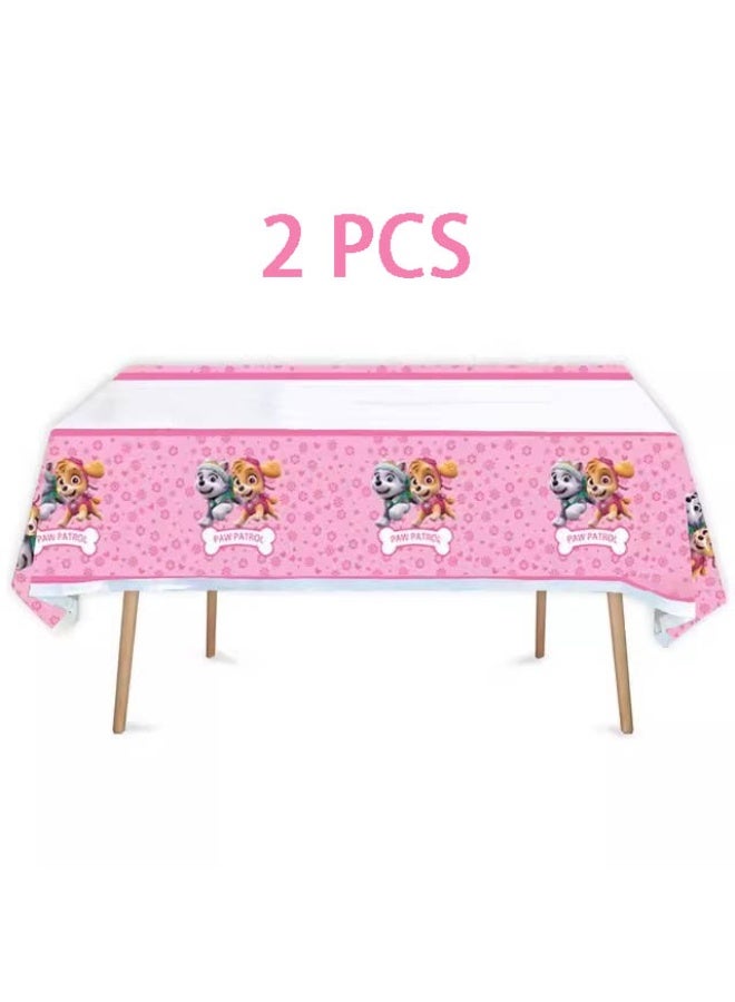 Paw Patrol Toys 2PCS disposable waterproof birthday tablecloths, featuring Paw Patrol patterns for birthday party decoration. - Image 1