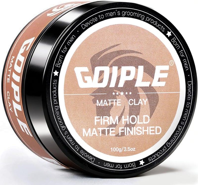 Goiple Hair Styling Clay, Matte Finish Hair Paste for Men, Water Based Matte Texture, Clay Pomade Ideal for All Men's Hair Types 100g (3.5oz) - Image 1